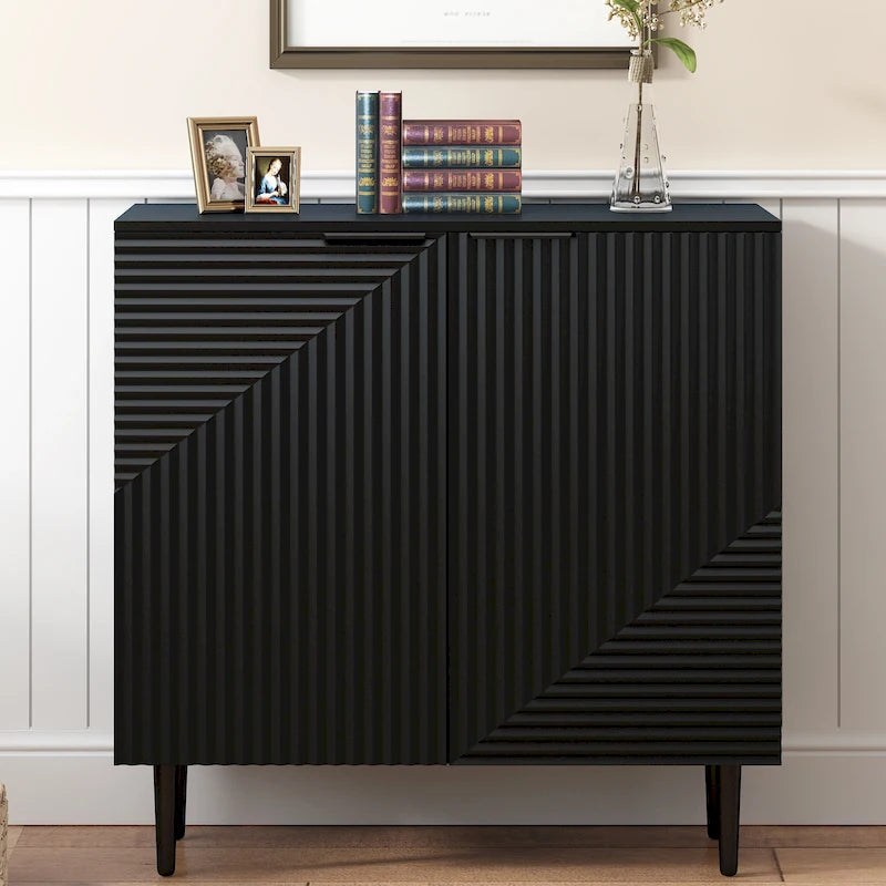 Modern Minimalist Side Cabinet with Adjustable Shelves