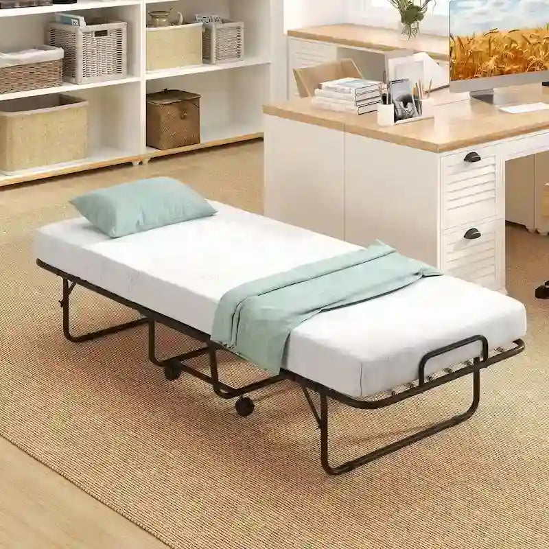 Folding Guest Bed with 4-Inch Memory Foam Mattress - 74 x 31
