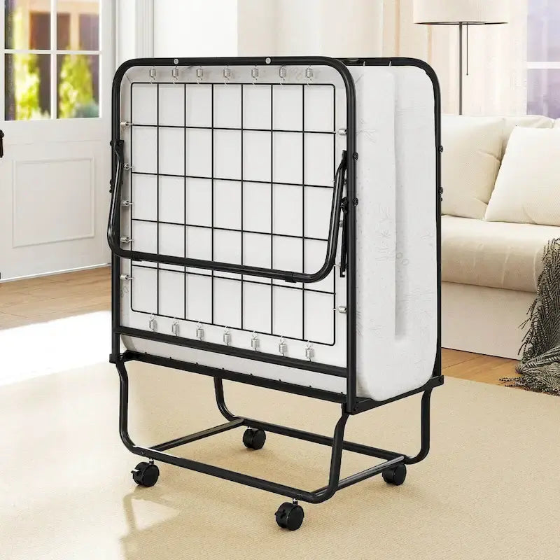 Folding Guest Bed with 4-Inch Memory Foam Mattress - 74 x 31