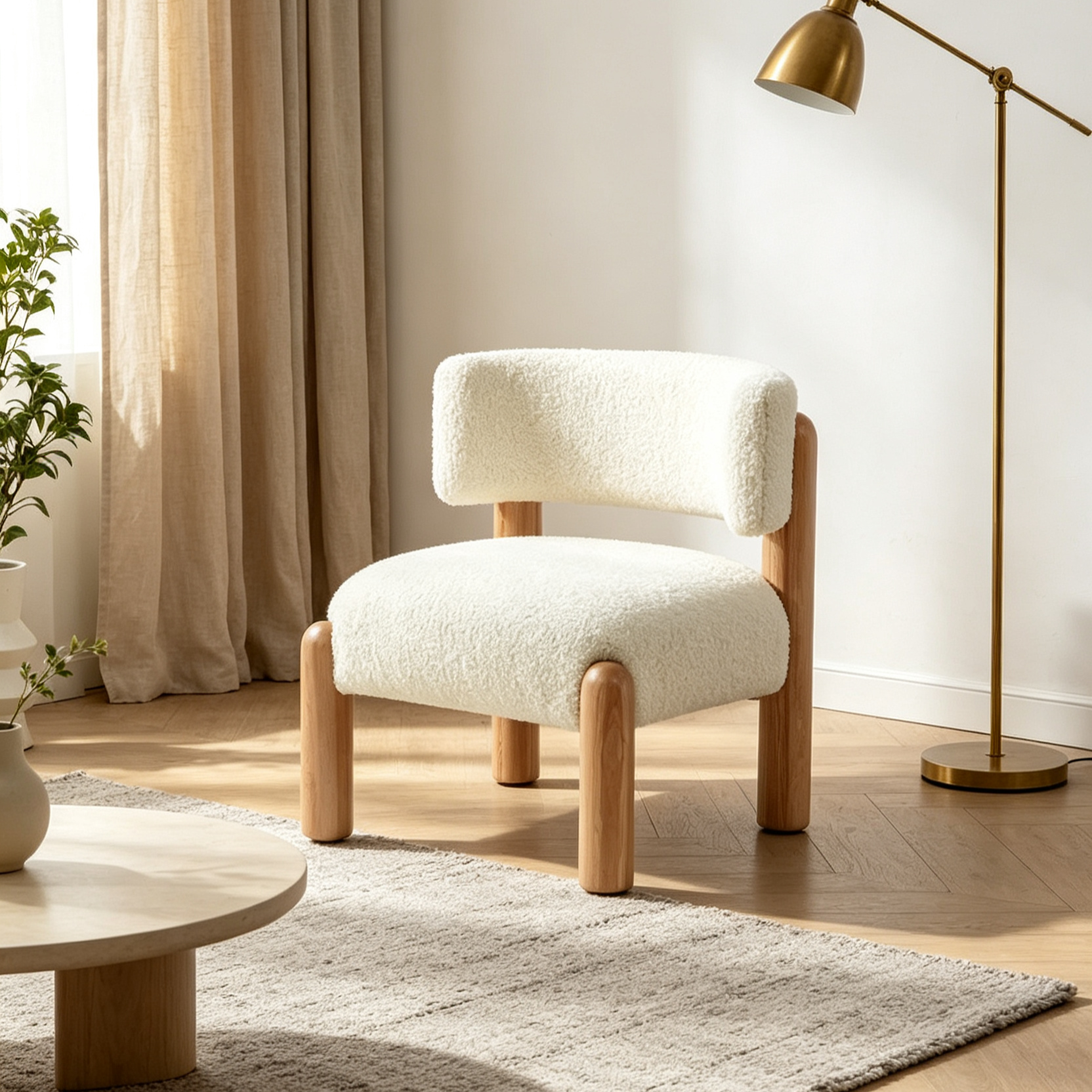 Faux Shearling Accent Chair