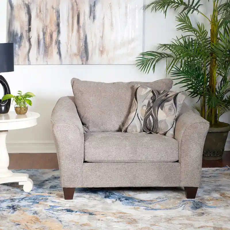Contemporary Fabric Pillowback Accent Chair