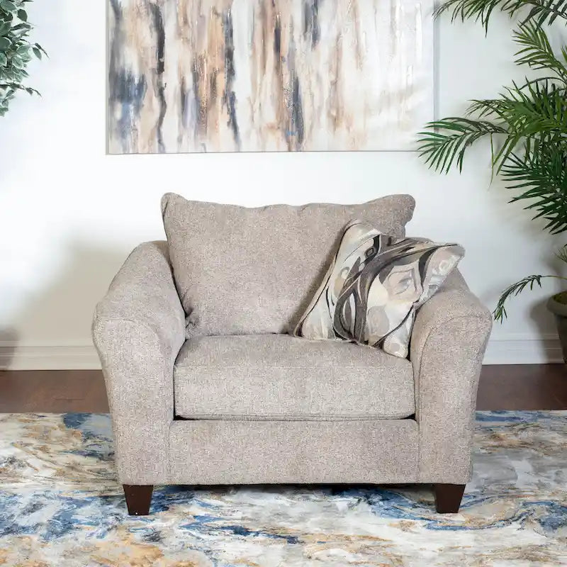 Contemporary Fabric Pillowback Accent Chair