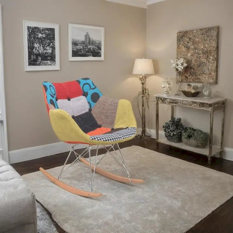 Polyester Upholstered Rocking Nursing Chair