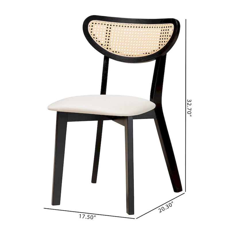 Sada 2 jídelních židlí z masivu ve stylu Mid-Century Modern