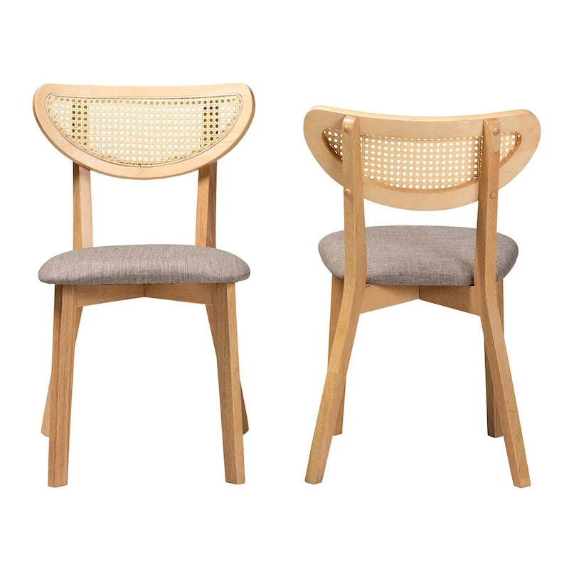 Sada 2 jídelních židlí z masivu ve stylu Mid-Century Modern
