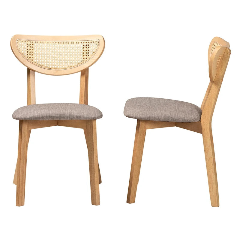 Sada 2 jídelních židlí z masivu ve stylu Mid-Century Modern