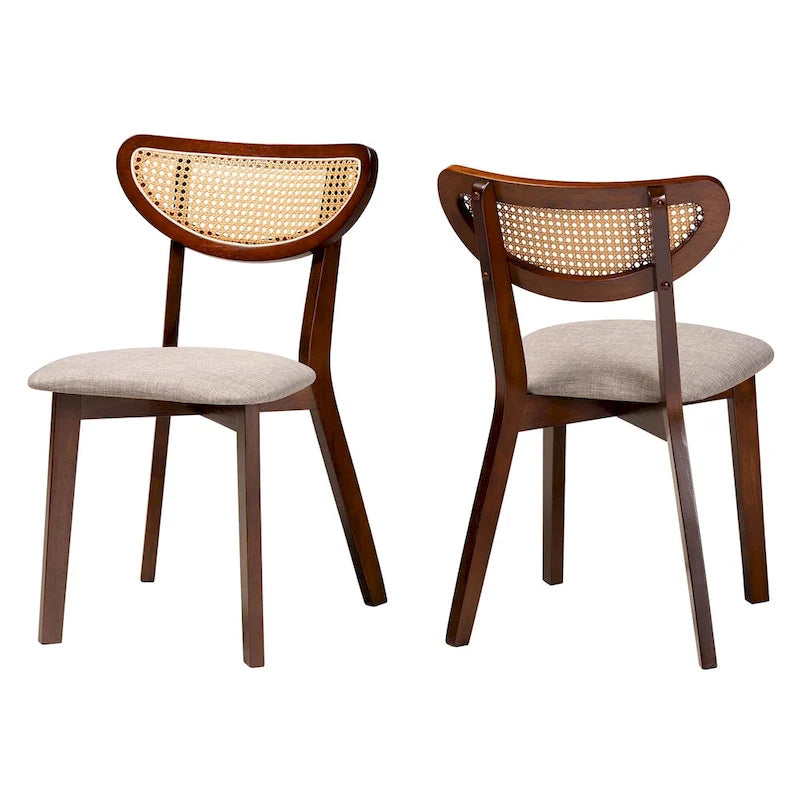 Sada 2 jídelních židlí z masivu ve stylu Mid-Century Modern