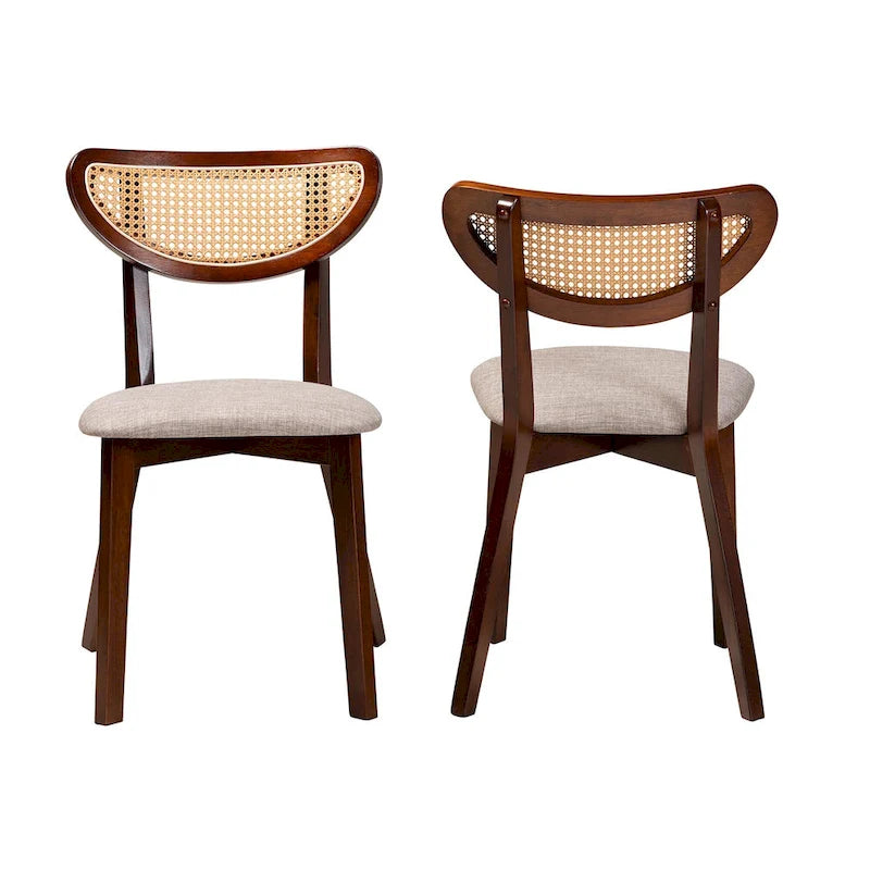 Sada 2 jídelních židlí z masivu ve stylu Mid-Century Modern