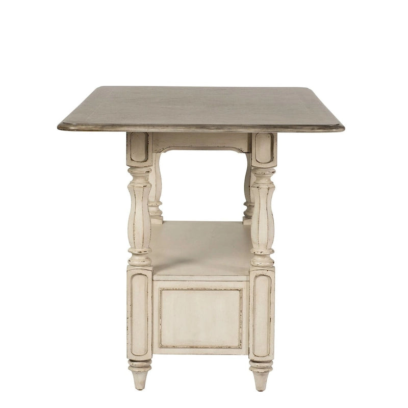 Antique White Weathered Bark Gathering Table