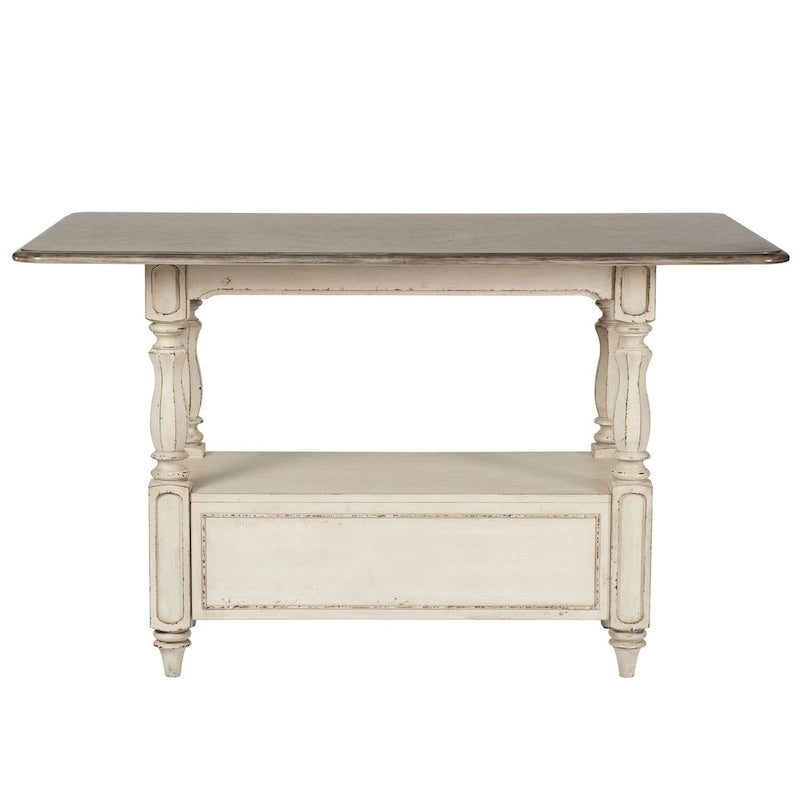 Antique White Weathered Bark Gathering Table