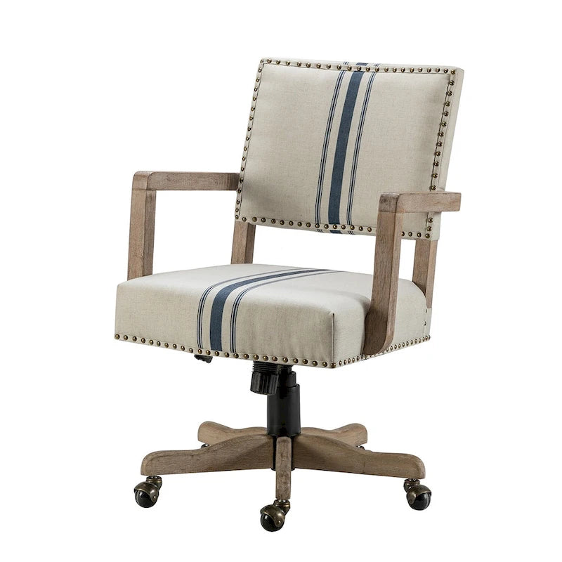 Modern Mid-Back Swivel Height Adjustable Task Chair with Nailhead Trim