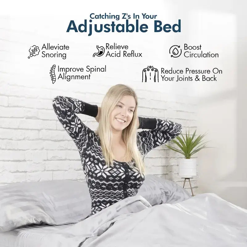 Adjustable Base with 12" Hybrid Mattress, Massage, USB, Underbed Light, App, Head & Foot Incline