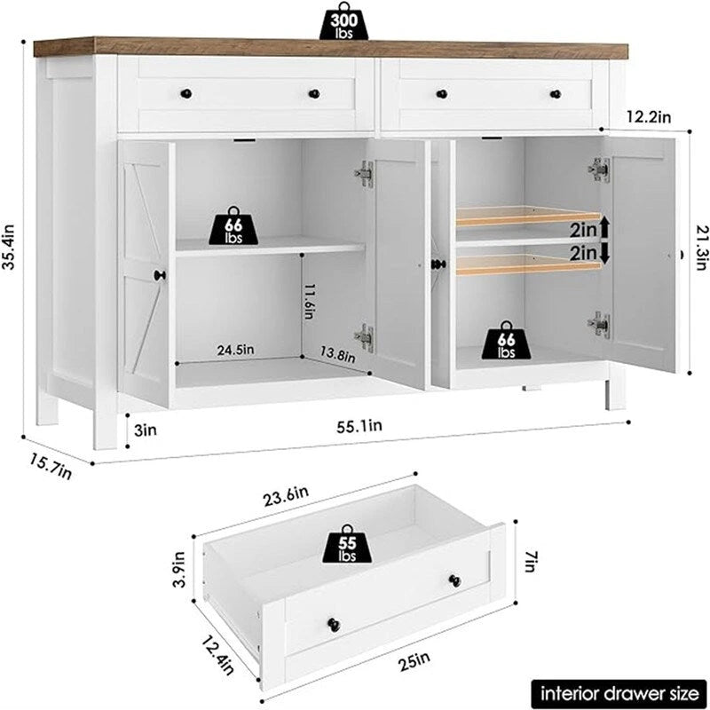 Bufetová skříňka/příborník – 15,7H x 55,1Š x 35,4V